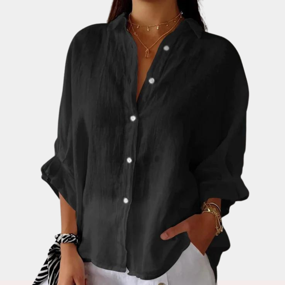 Daria Dames Blouse | Luchtig Linnen, Casual Witte Blouse 4