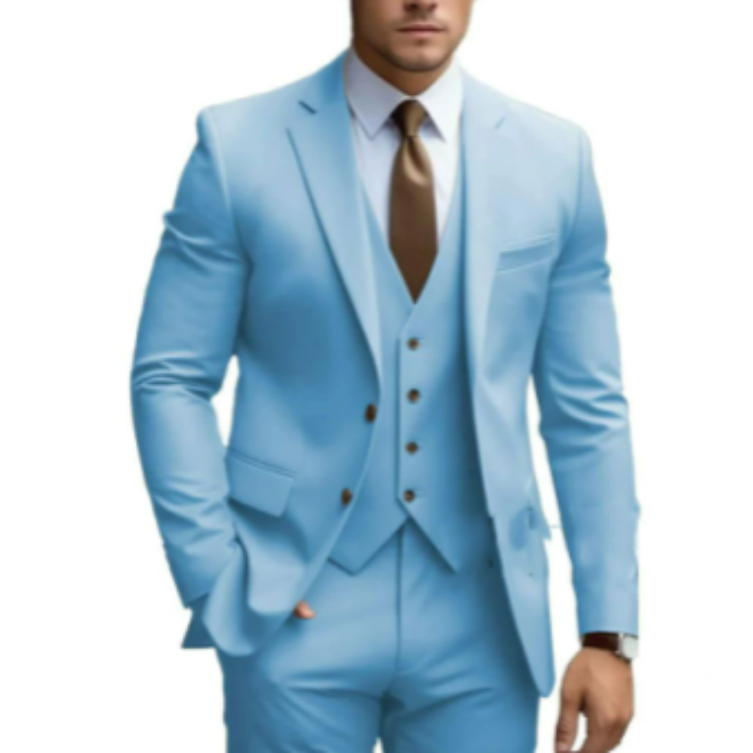 Dario Heren Pak | Slim Fit Wolmix, Driedelig Ensemble