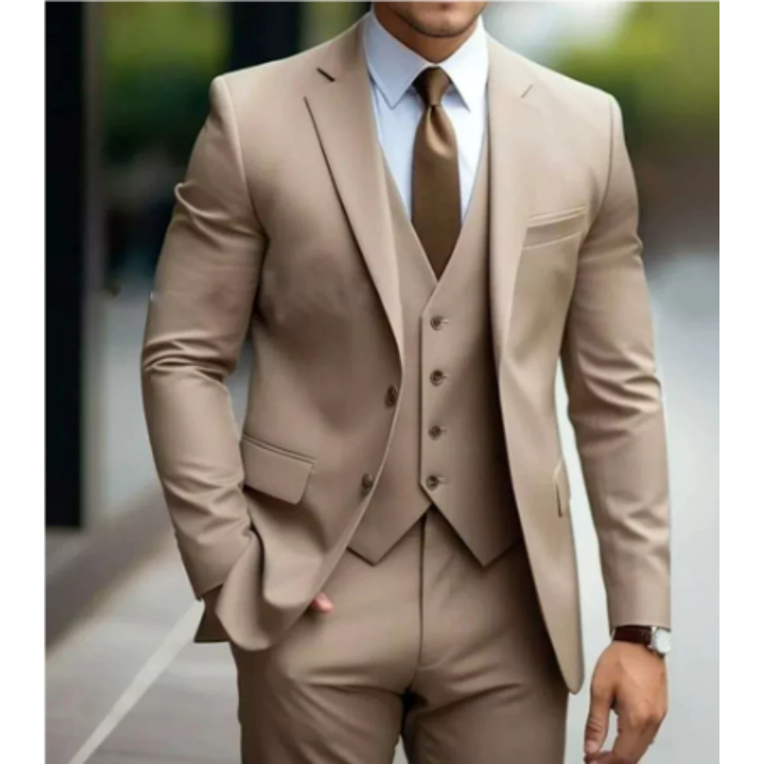 Dario Heren Pak | Slim Fit Wolmix, Driedelig Ensemble