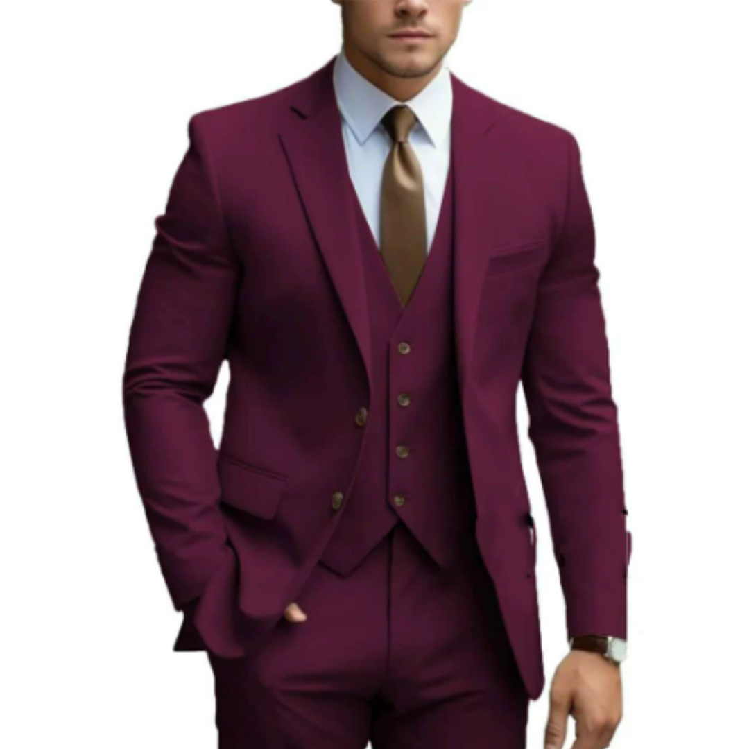 Dario Heren Pak | Slim Fit Wolmix, Driedelig Ensemble