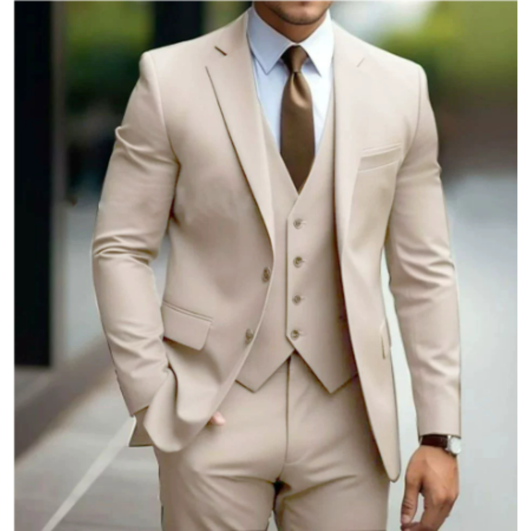 Dario Heren Pak | Slim Fit Wolmix, Driedelig Ensemble