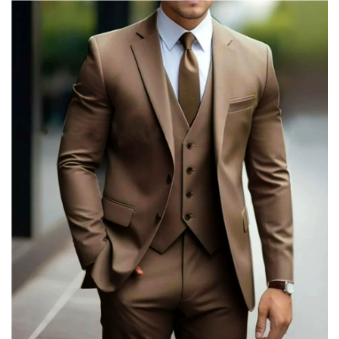 Dario Heren Pak | Slim Fit Wolmix, Driedelig Ensemble