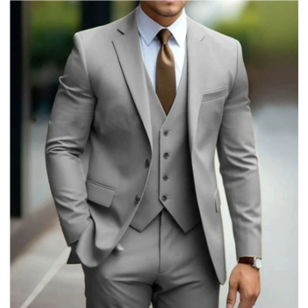 Dario Heren Pak | Slim Fit Wolmix, Driedelig Ensemble