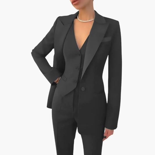 Diana Dames Pak | Driedelig Blazer, Vest en Rechte Broek van Hoogwaardige Stof 0