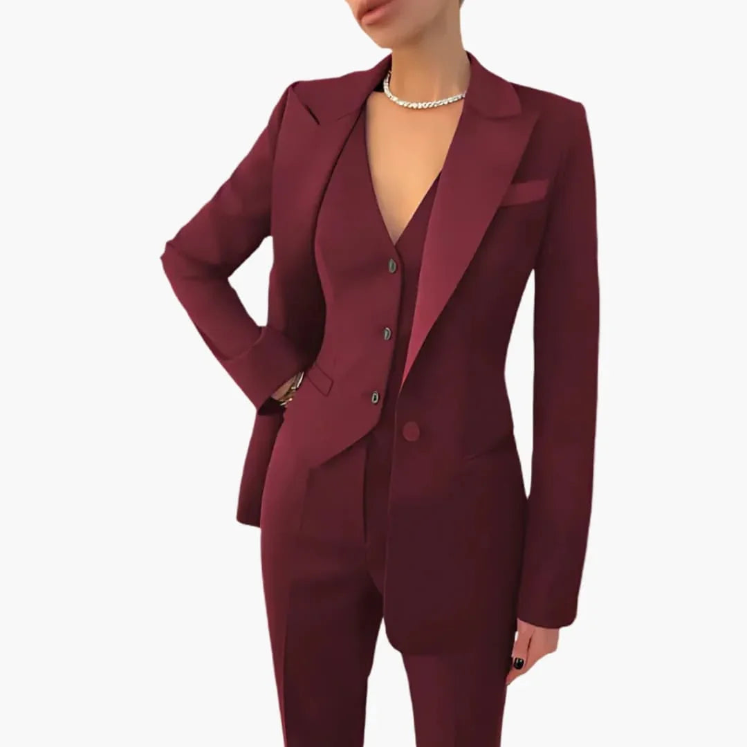 Diana Dames Pak | Driedelig Blazer, Vest en Rechte Broek van Hoogwaardige Stof 1