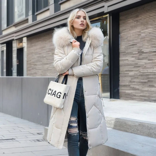 Diva Dames Jas Winter | Lange Pufferjas met Capuchon, Warm en Stijlvol 0