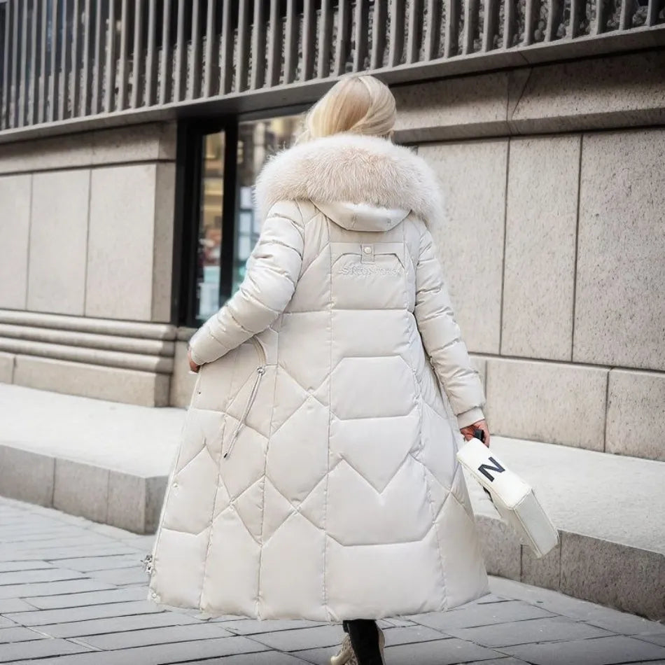 Diva Dames Jas Winter | Lange Pufferjas met Capuchon, Warm en Stijlvol 4
