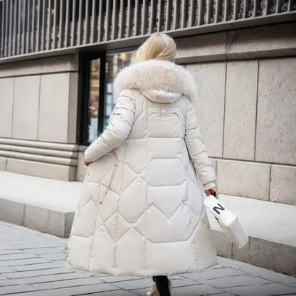 Diva Dames Jas Winter | Lange Pufferjas met Capuchon, Warm en Stijlvol 4
