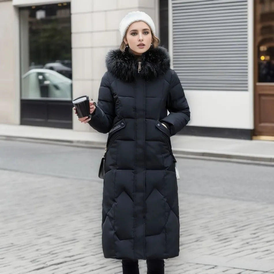 Diva Dames Jas Winter | Lange Pufferjas met Capuchon, Warm en Stijlvol 5