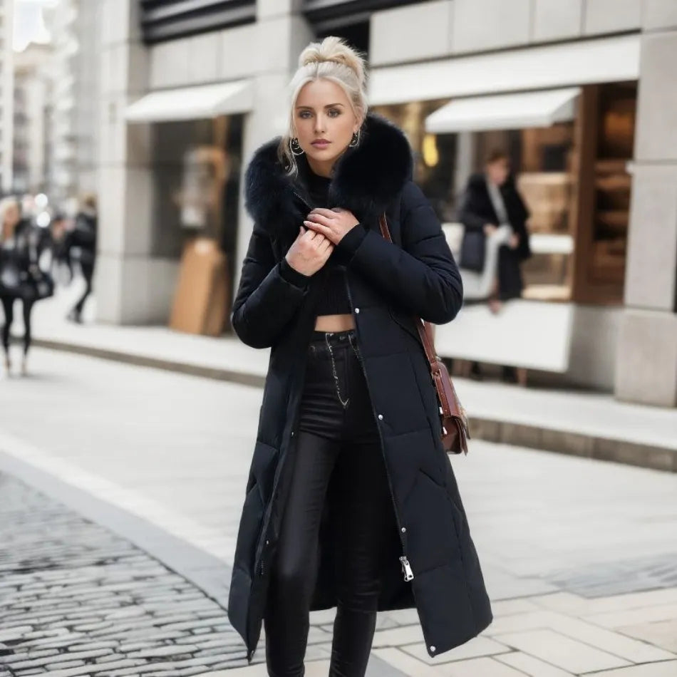 Diva Dames Jas Winter | Lange Pufferjas met Capuchon, Warm en Stijlvol 6