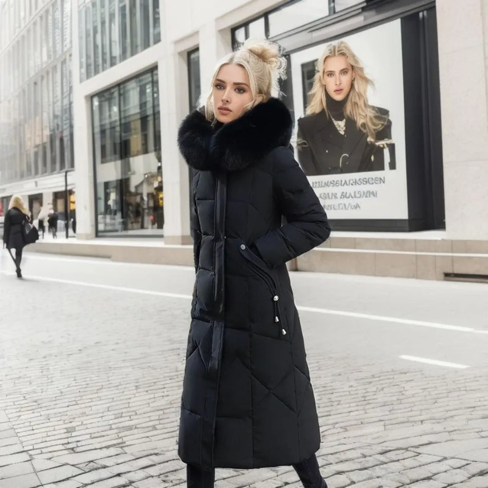 Diva Dames Jas Winter | Lange Pufferjas met Capuchon, Warm en Stijlvol 7