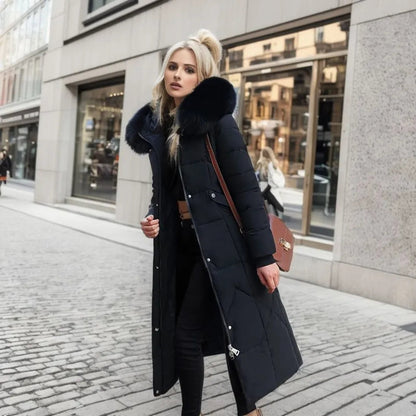 Diva Dames Jas Winter | Lange Pufferjas met Capuchon, Warm en Stijlvol 8