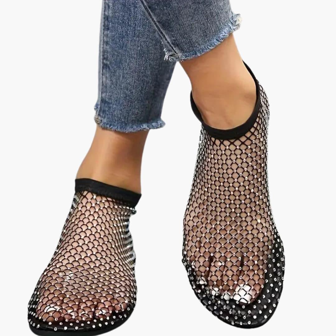 Diva Dames Sneakers | Ademend Mesh met Strasssteentjes 1