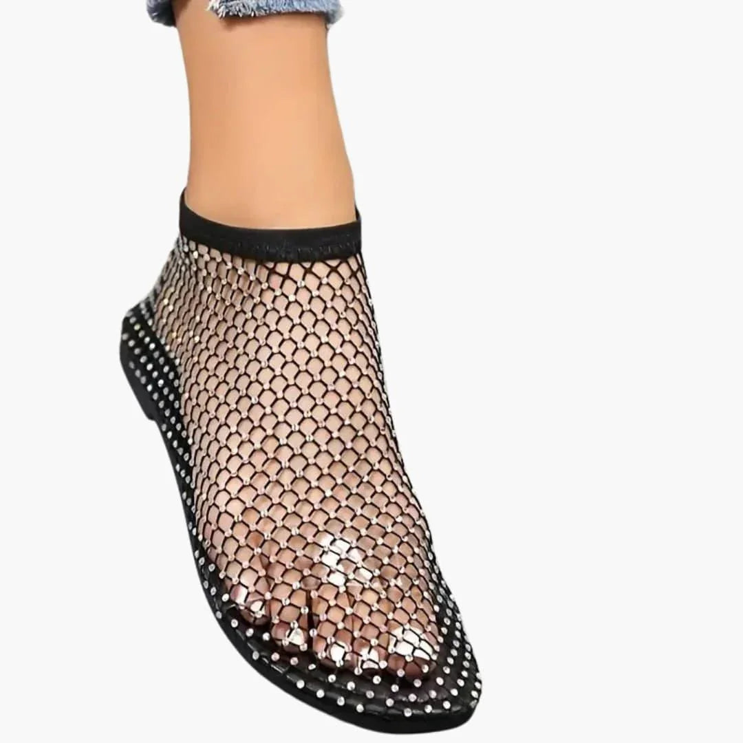 Diva Dames Sneakers | Ademend Mesh met Strasssteentjes 3