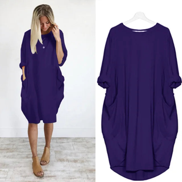 Solena | Luchtige Oversized Jurk met Zakdetails