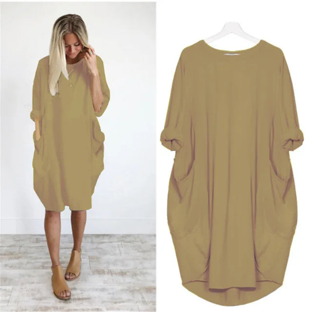 Solena | Luchtige Oversized Jurk met Zakdetails