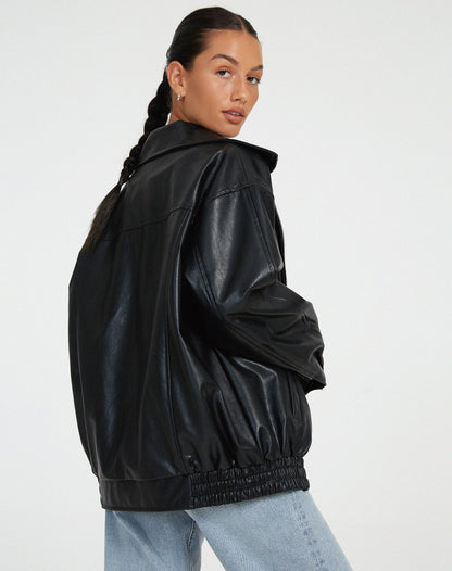 Noor | Oversized Leren Zomerjas Voor Dames