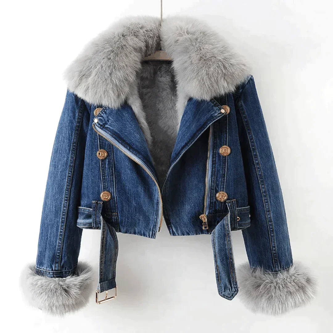 Eden Dames Jas Winter | Denim Met Bontaccenten, Luxe Comfort 1
