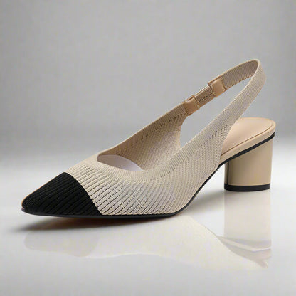 Elaria | Slingback Hakken met Puntige Neus en Blokhak 0