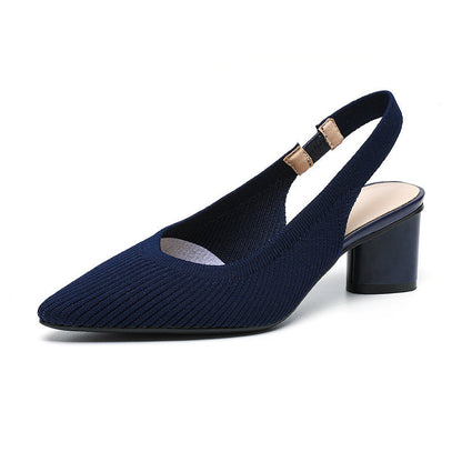 Elaria | Slingback Hakken met Puntige Neus en Blokhak 4