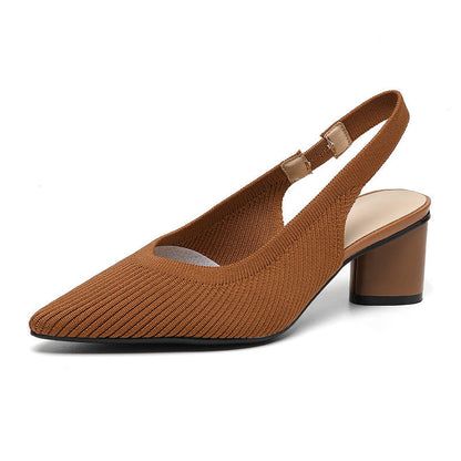 Elaria | Slingback Hakken met Puntige Neus en Blokhak 5