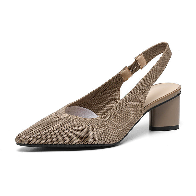 Elaria | Slingback Hakken met Puntige Neus en Blokhak 6