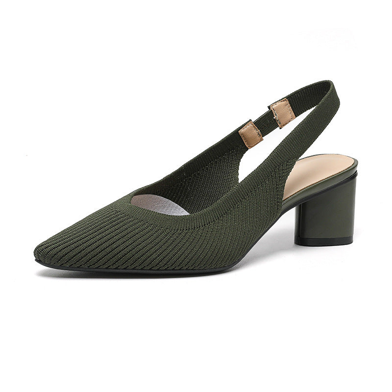 Elaria | Slingback Hakken met Puntige Neus en Blokhak 8