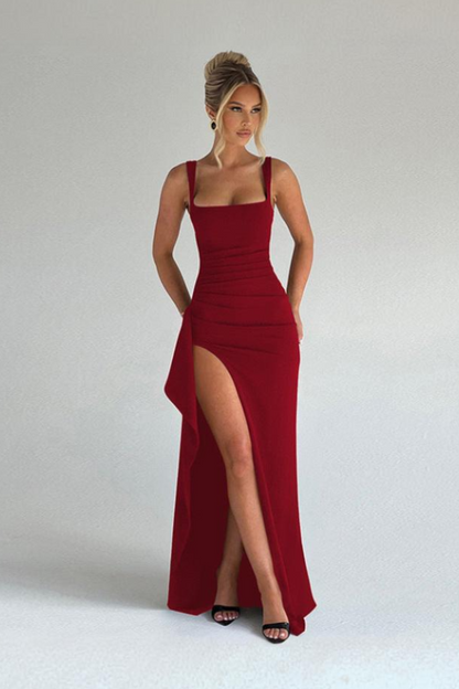 Elarisse | Maxi Jurk met Spaghettibandjes en Elegante Split 5