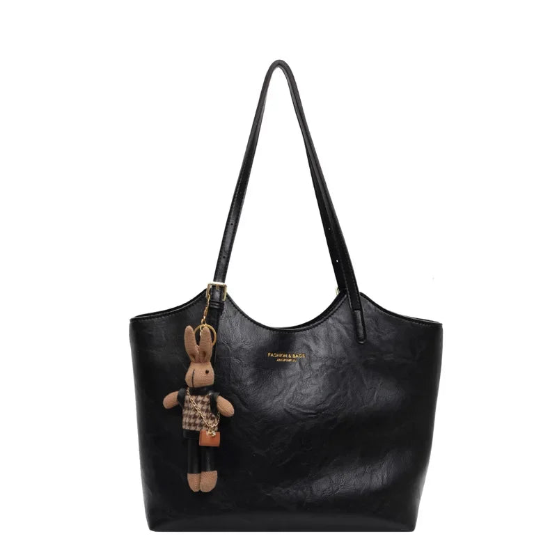 Elena Dames Zwarte Schoudertas | Vegan Leer, Vintage Stijl 3