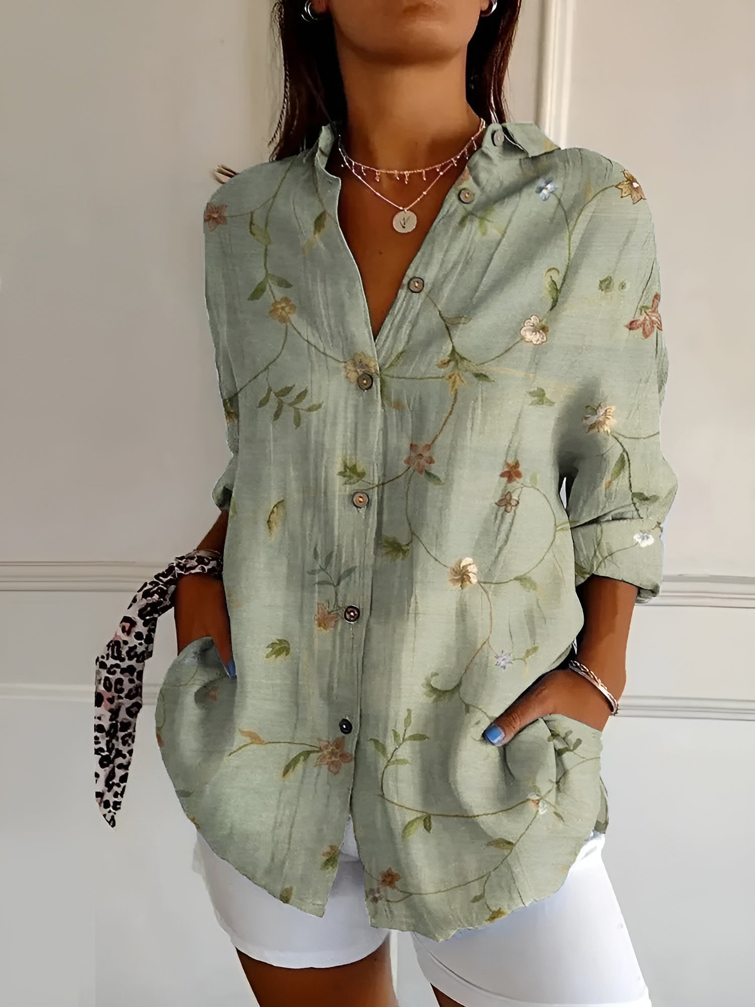 Eline Dames Blouse | Bloemenprint, Luchtige Pasvorm 0