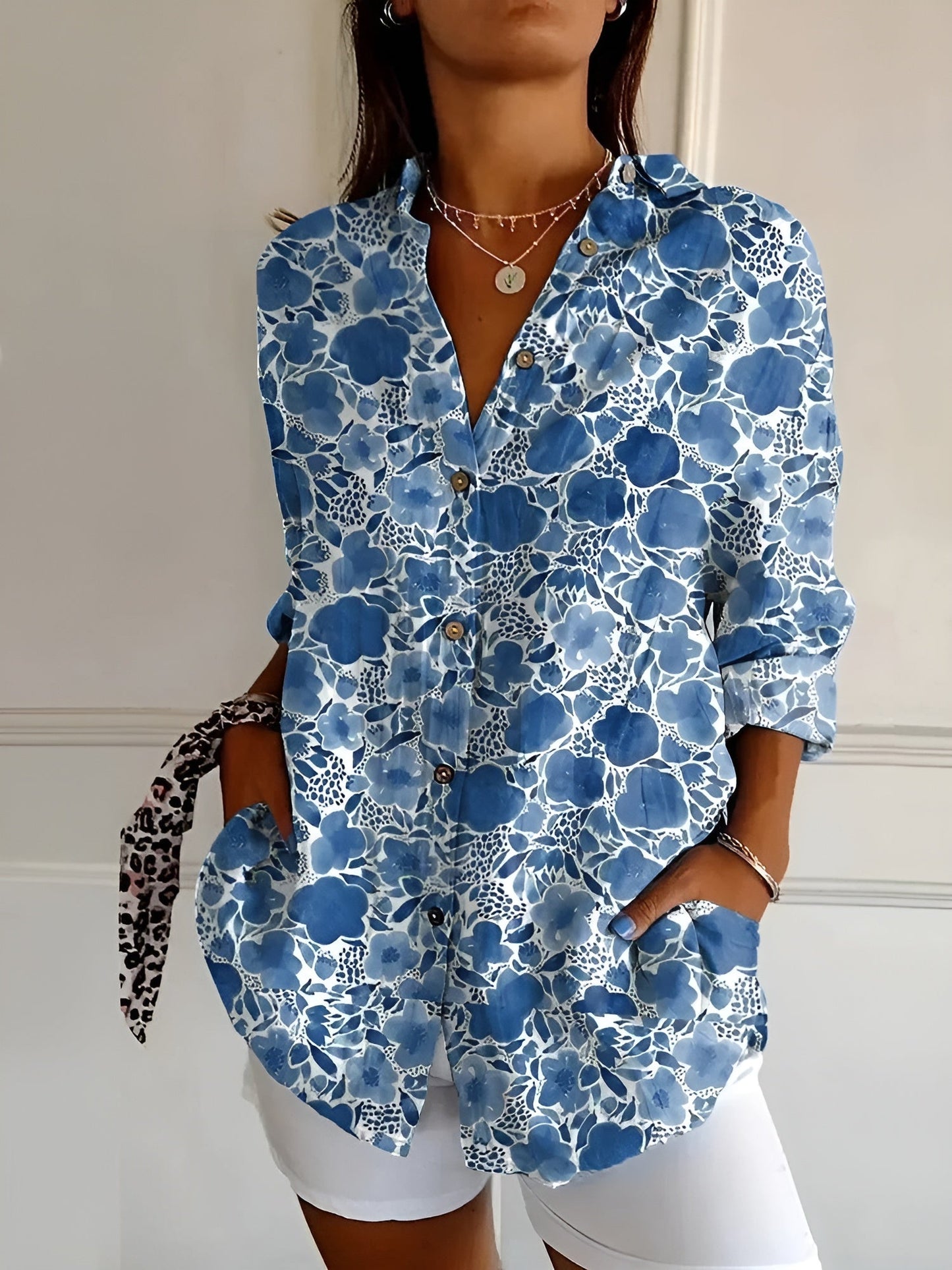 Eline Dames Blouse | Bloemenprint, Luchtige Pasvorm 1
