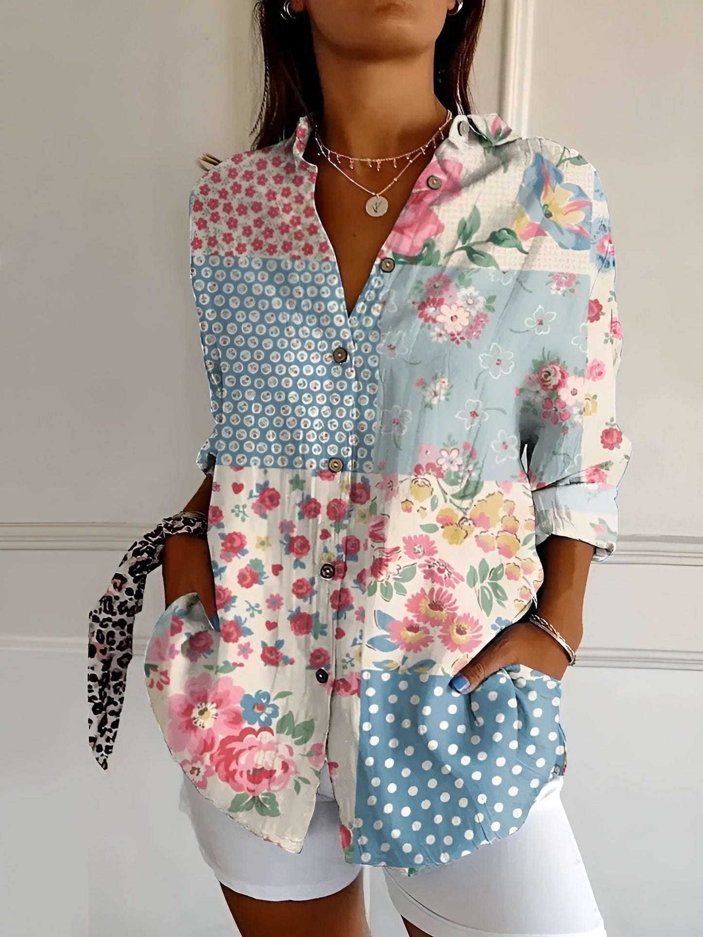 Eline Dames Blouse | Bloemenprint, Luchtige Pasvorm 2