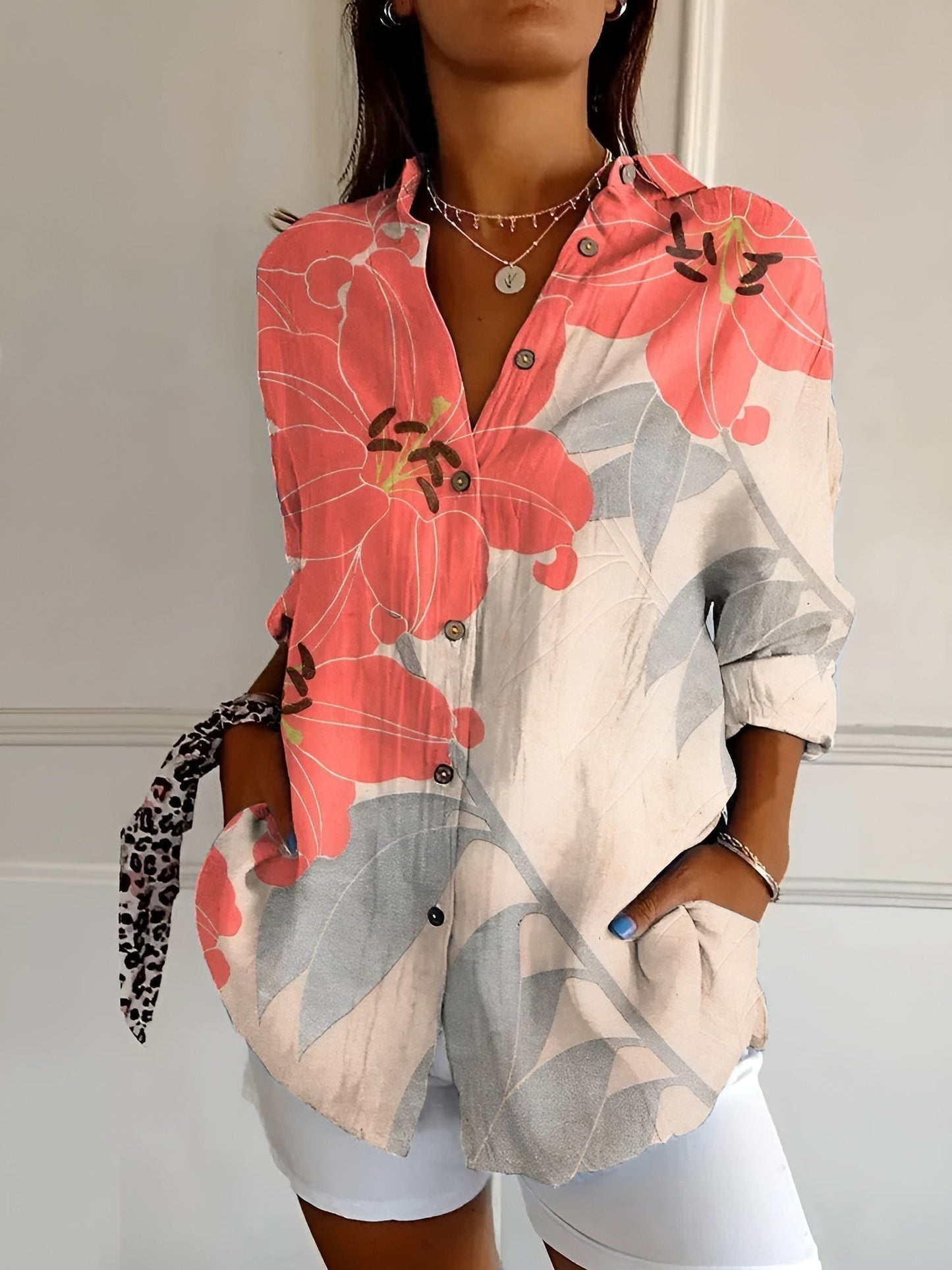 Eline Dames Blouse | Bloemenprint, Luchtige Pasvorm 6