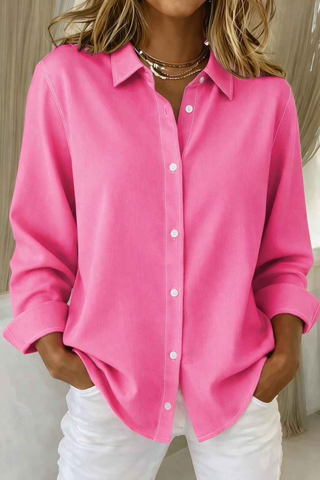 Eline Dames Blouse | Minimalistisch Ontwerp, Casual 0