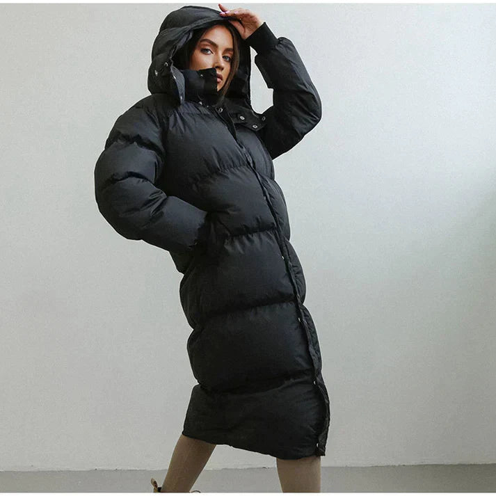 Eline Dames Jas Winter | Gewatteerd, Lange Snit, Hoge Kraag
