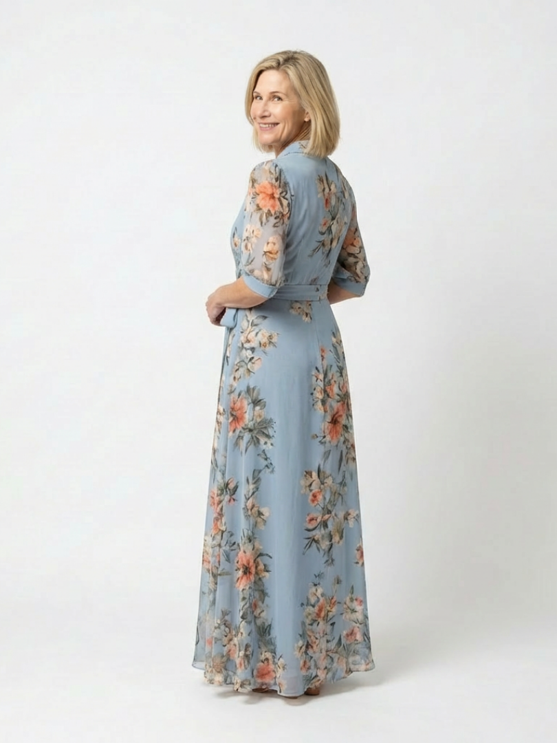 Eline Dames Maxi Jurk | Bloemenprint, V-hals, Lichtgewicht 1