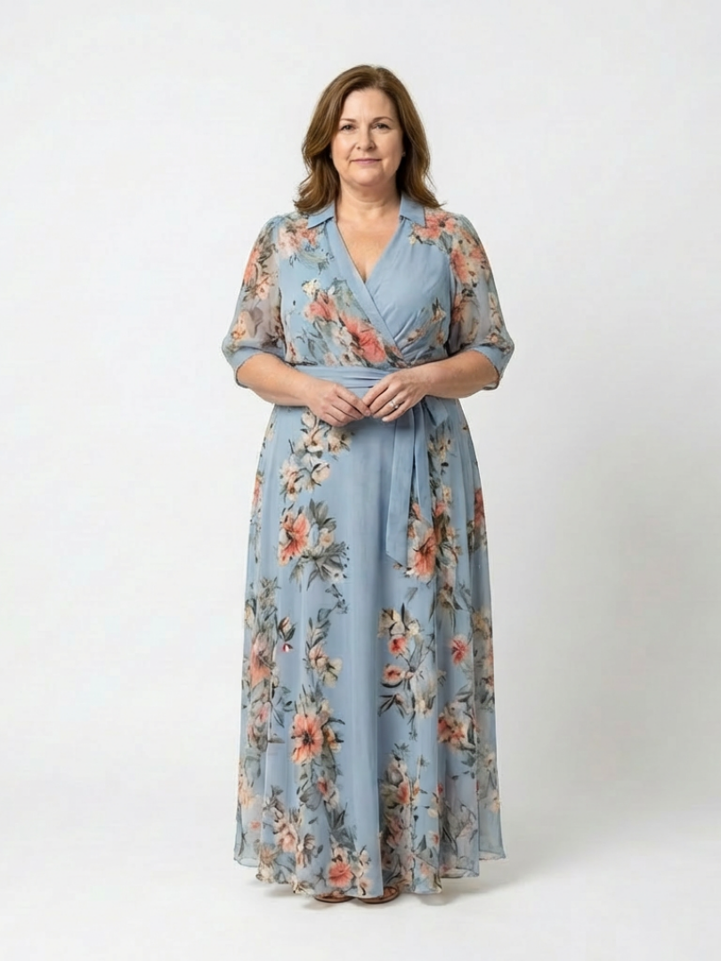 Eline Dames Maxi Jurk | Bloemenprint, V-hals, Lichtgewicht 3