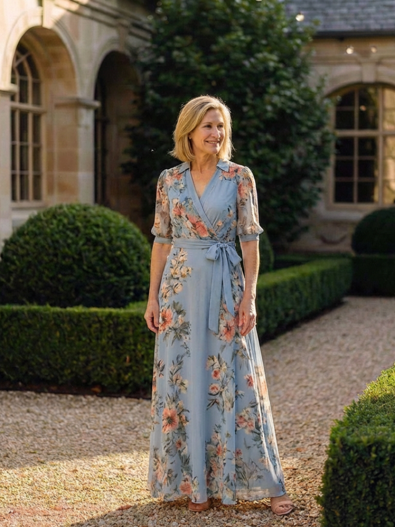 Eline Dames Maxi Jurk | Bloemenprint, V-hals, Lichtgewicht 4