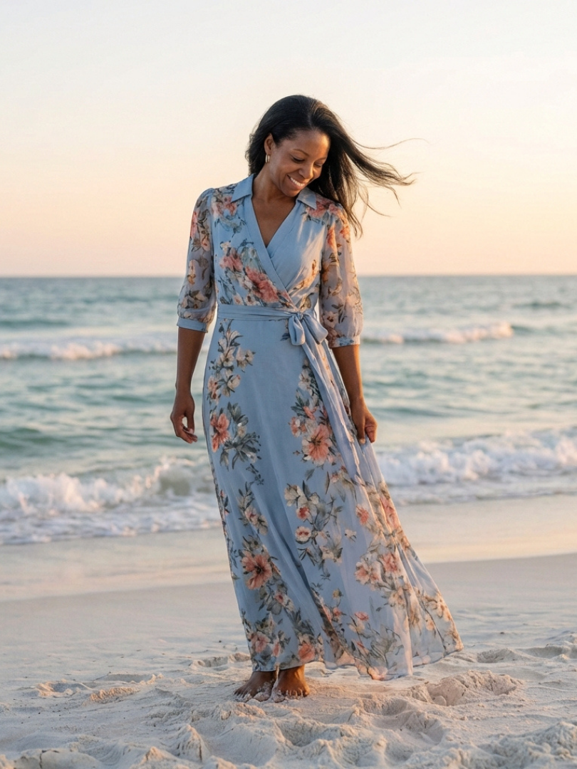 Eline Dames Maxi Jurk | Bloemenprint, V-hals, Lichtgewicht 5