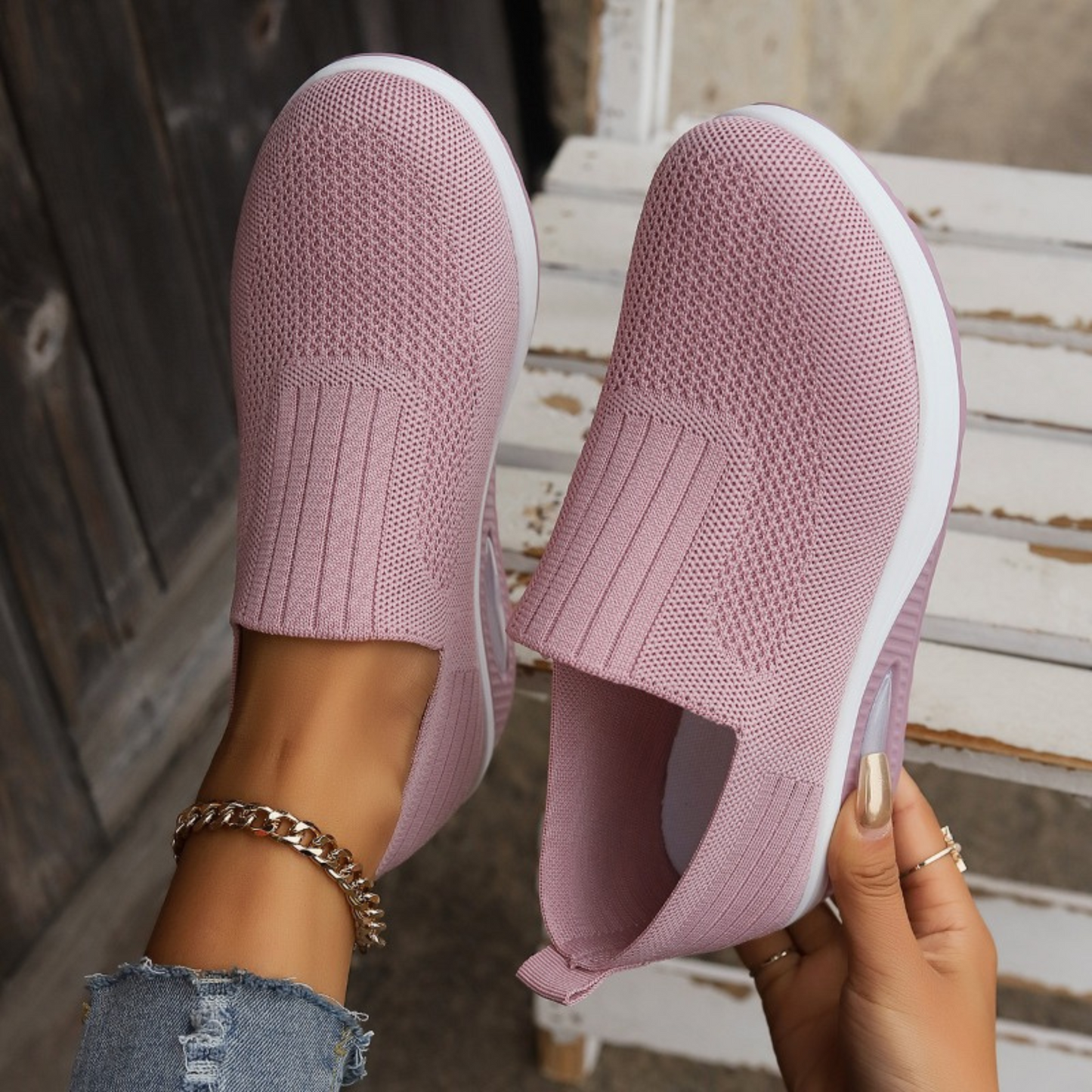 Ella Dames Sneakers | Elastisch Mesh, Verhoogde Sleehak 1