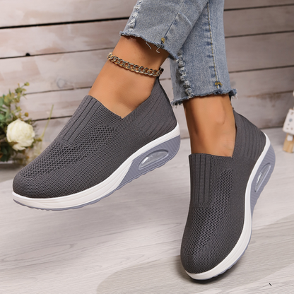 Ella Dames Sneakers | Elastisch Mesh, Verhoogde Sleehak 8