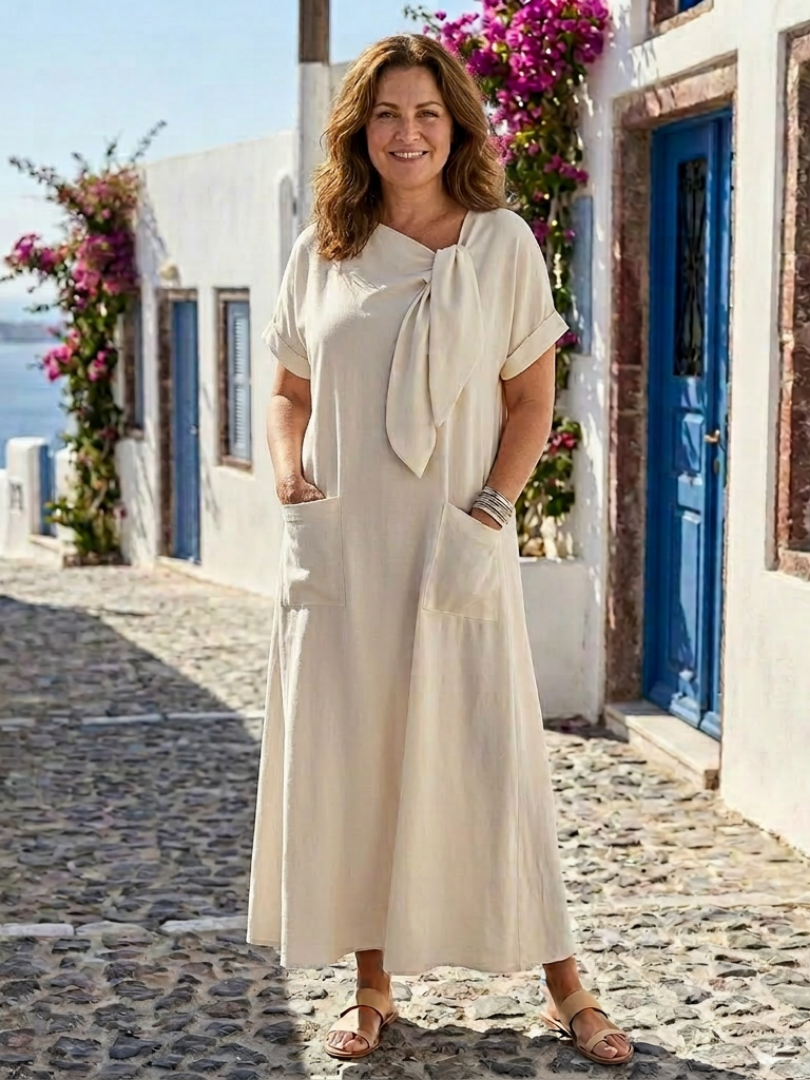 Elysia Dames Lange Maxi Jurk | Zachte Stof, Praktisch met Pockets 0