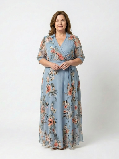 Elysia Dames Maxi Jurk | Bloemenprint, V-hals, Lichtgewicht 3