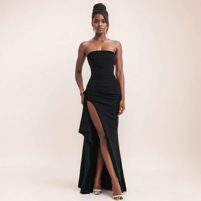 Elysia Strapless Avondjurk | Flatterend Lang Silhouet voor Bruiloft en Feestelijke Gelegenheden 0