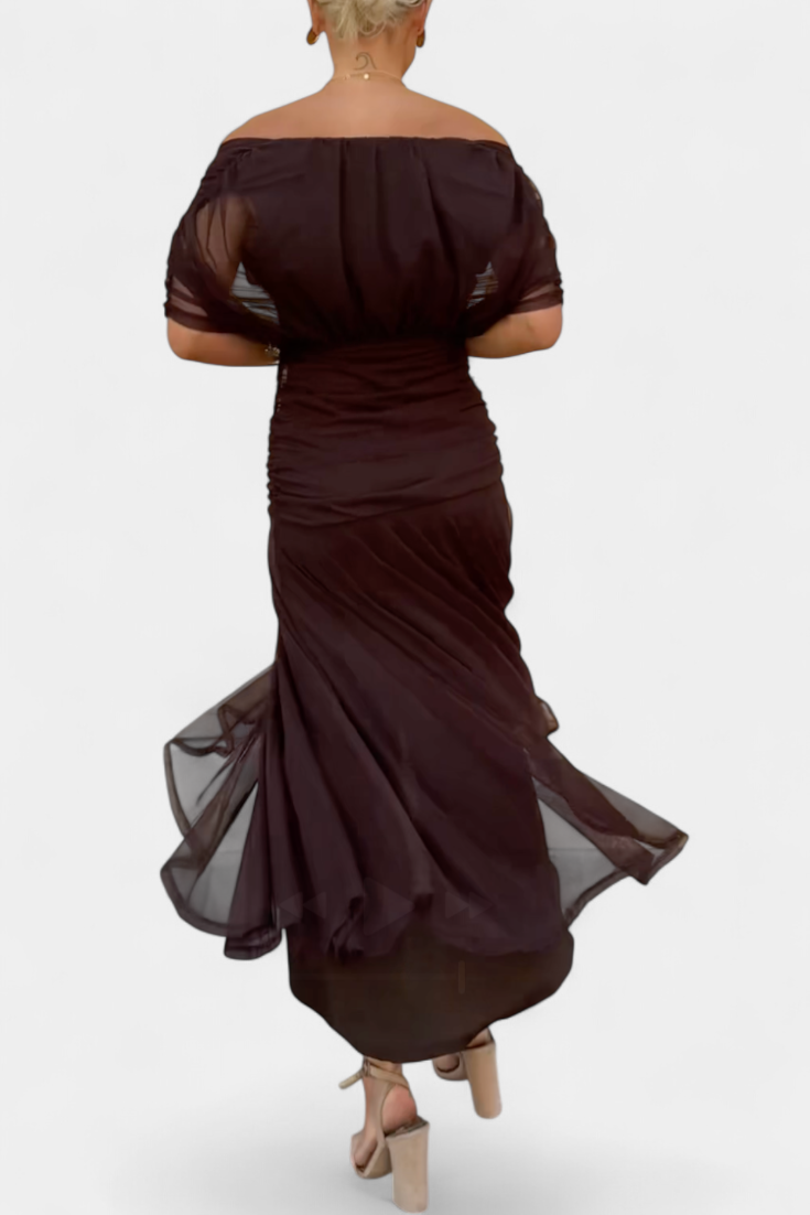Eryzzia Elegante Jurk | V-hals, Geplooide Taille, Maxi Lengte 3