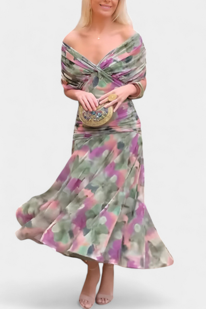 Eryzzia Elegante Jurk | V-hals, Geplooide Taille, Maxi Lengte 4