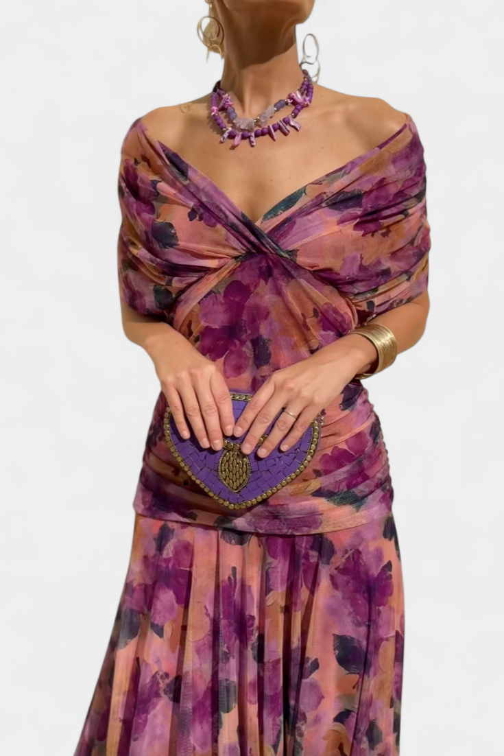 Eryzzia Elegante Jurk | V-hals, Geplooide Taille, Maxi Lengte 9