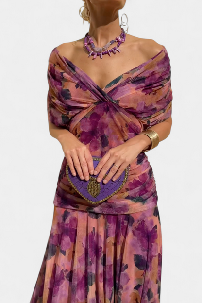 Eryzzia Elegante Jurk | V-hals, Geplooide Taille, Maxi Lengte 9