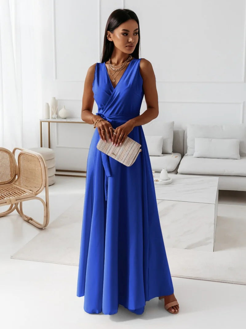 Evelyn Dames Maxi-jurk | Mouwloos, V-hals, Elegante Stijl 10