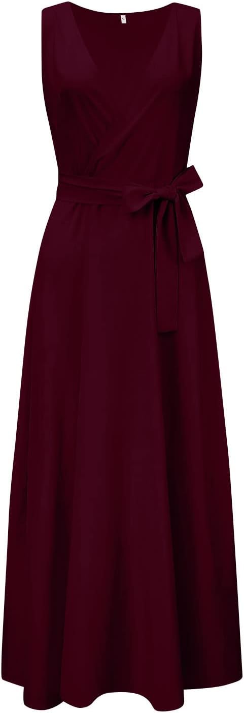 Evelyn Dames Maxi-jurk | Mouwloos, V-hals, Elegante Stijl 7